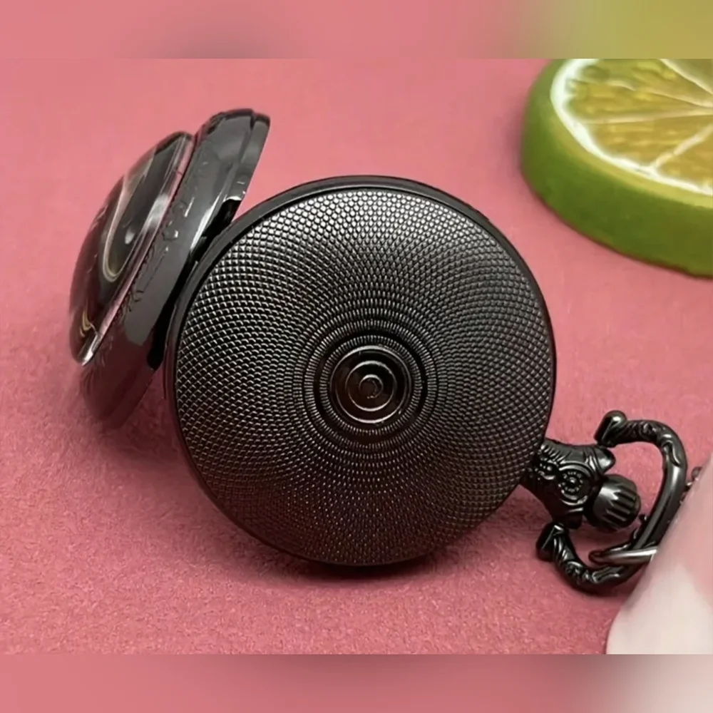 New Black Pocket Watch with Eagle and Flag Design, T1MISB4G